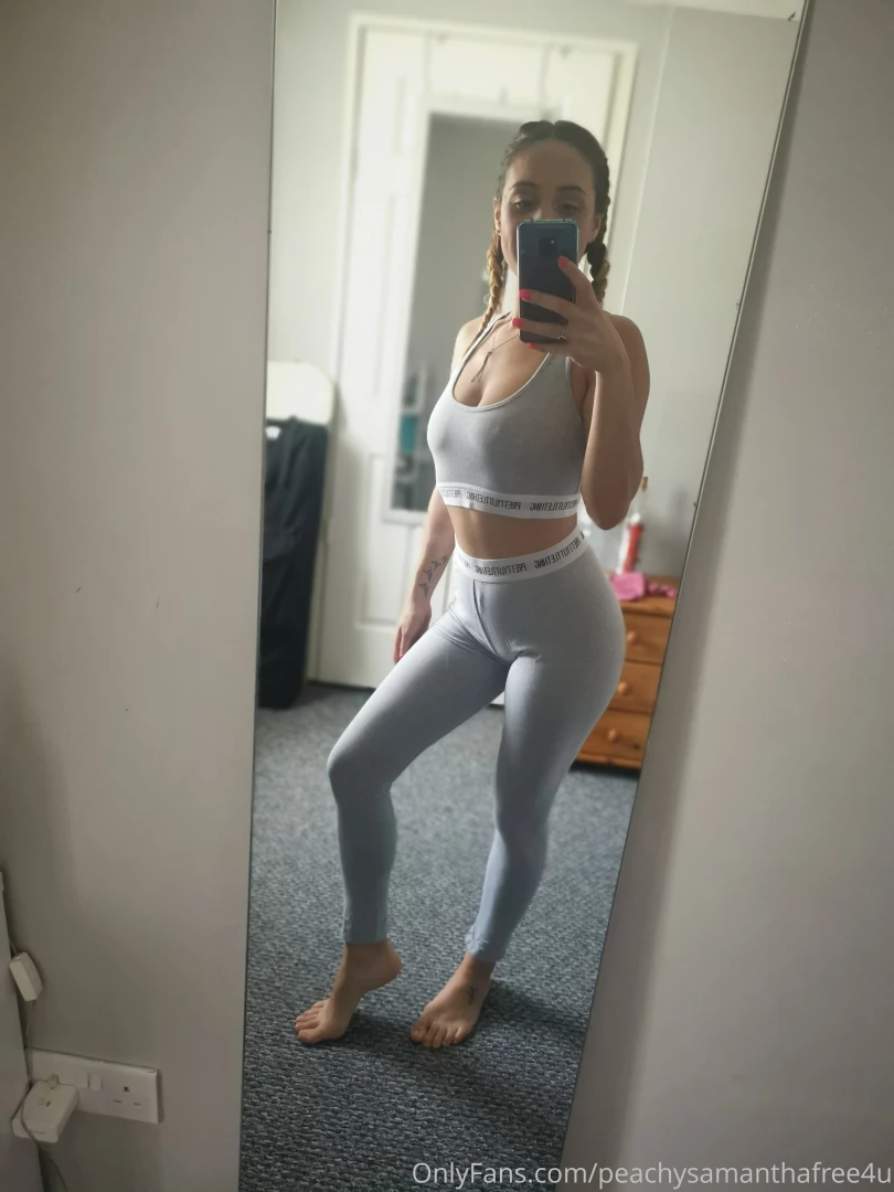 See through sexy grey tight gym gear part 3 