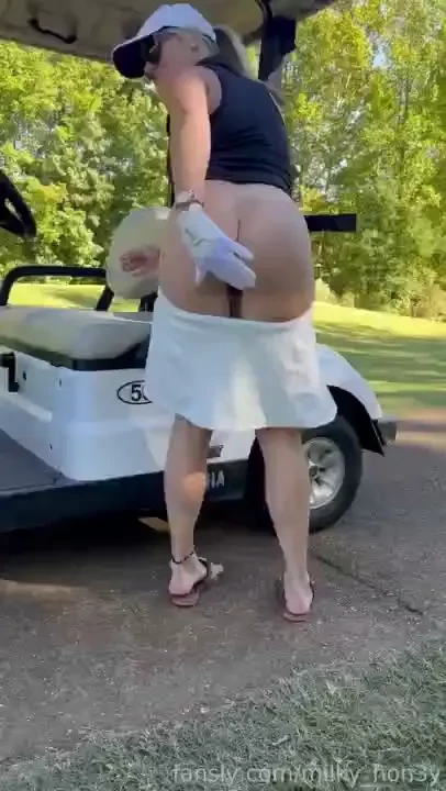 Would you play a round of golf with me blonde golf public flashing ass 
