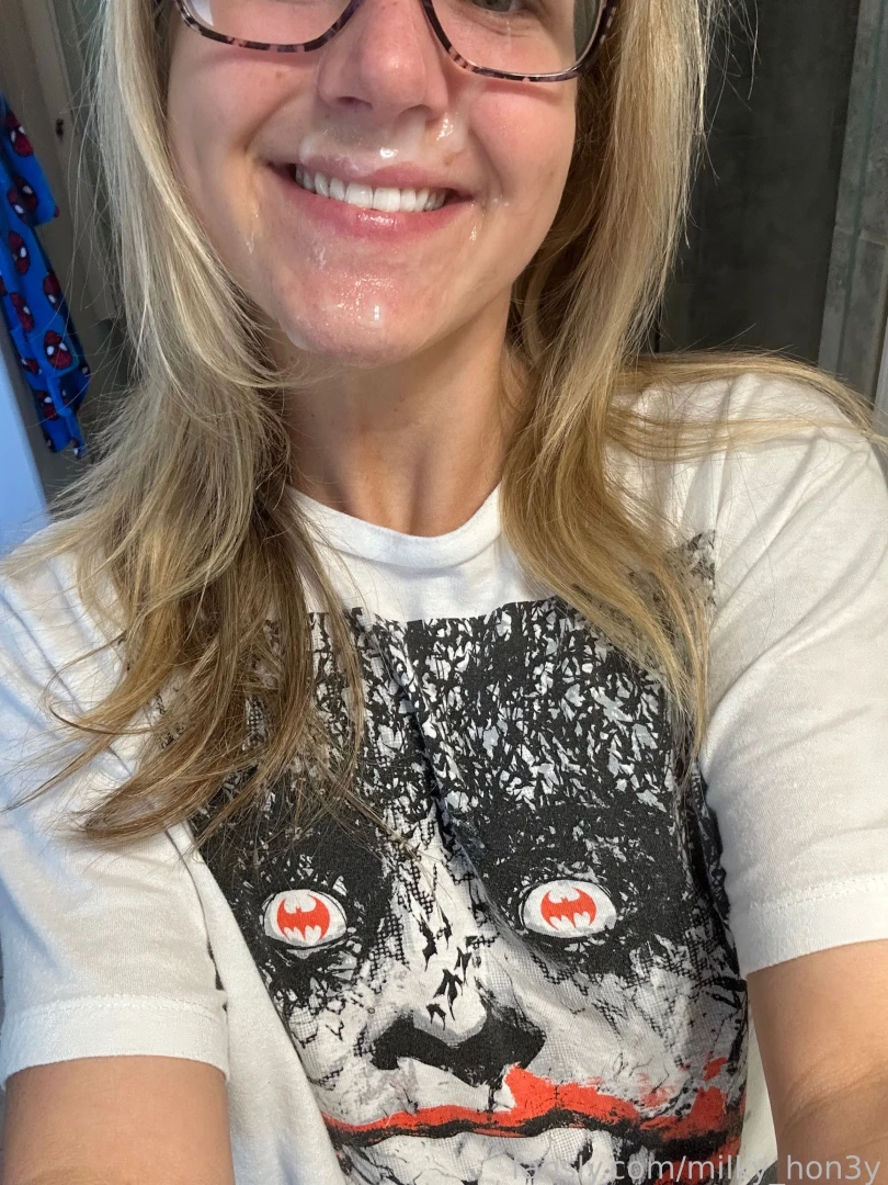 He painted a masterpiece on my face facial glasses cute blonde blowjob part 3 