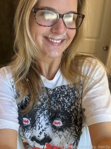 He painted a masterpiece on my face facial glasses cute blonde blowjob part 4