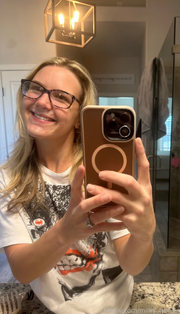 He painted a masterpiece on my face facial glasses cute blonde blowjob part 1 