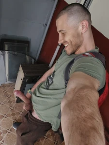 I m standing with my dick out so that someone can see me jerking off part 4