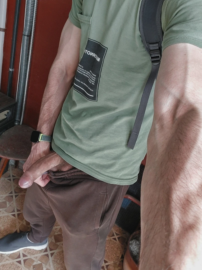 I m standing with my dick out so that someone can see me jerking off part 7 