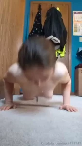 Naked pushups in the am