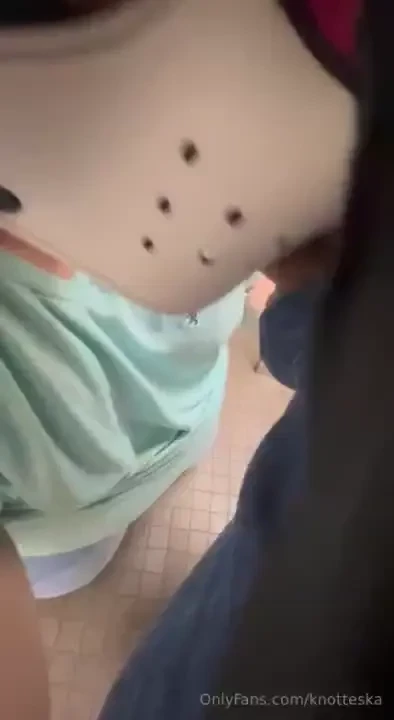 Fun in public unedited with zombyad in a restroom 