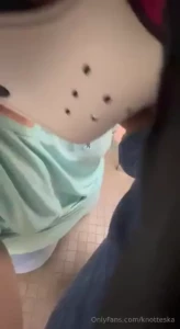 Fun in public unedited with zombyad in a restroom