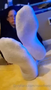 Having my socks peeled off my sexy feet