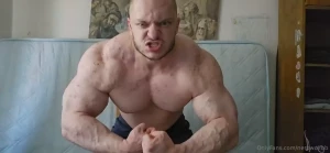 Most muscular flexing and ordering you to worship me