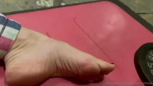 Barefoot in the gym help me clean them part 1