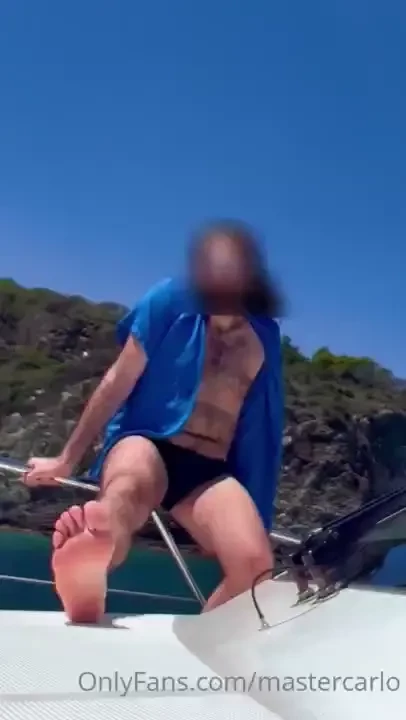 Two videos of my big feet on the yacht this summer vacation on the 