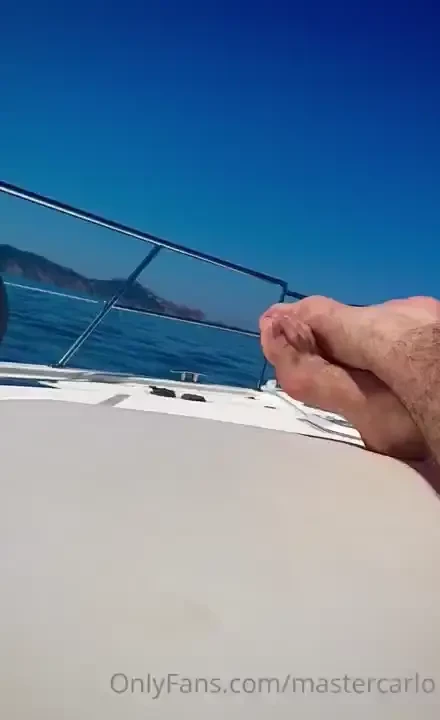 Two videos of my big feet on the yacht this summer vacation on the part 1 