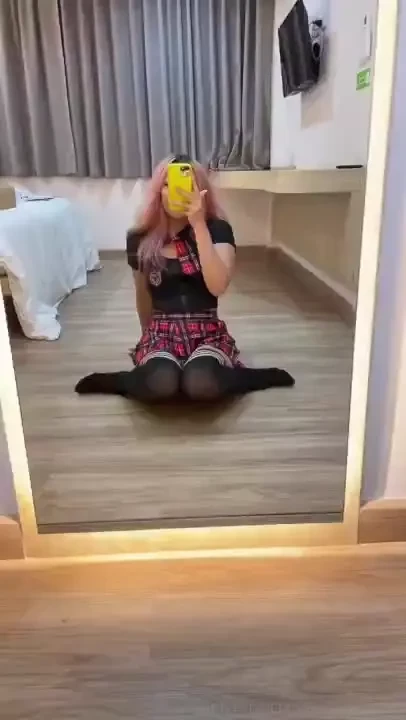 Feeling naughty in this uniform daddy i couldn t help but finger 