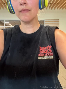 Getting sweaty sore and just a little out of breath and no not from