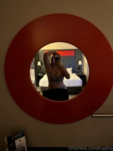 I stood in front of the hotel mirror the dim light softening every