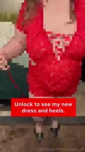 Looking sexy in red and heels would you take me out in this