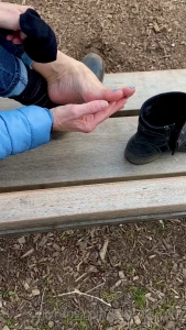 Some public foot fetish action at the park what would you do if you