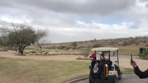 A damn chilly day in arizona for some golf