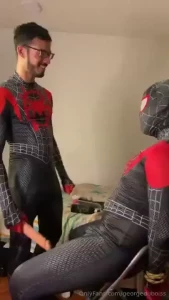 Spiderman playing with spiderman