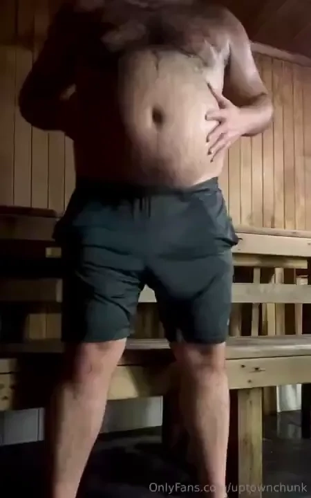 Big bloated ballgut sweaty in the sauna and locker room guys were part 1 