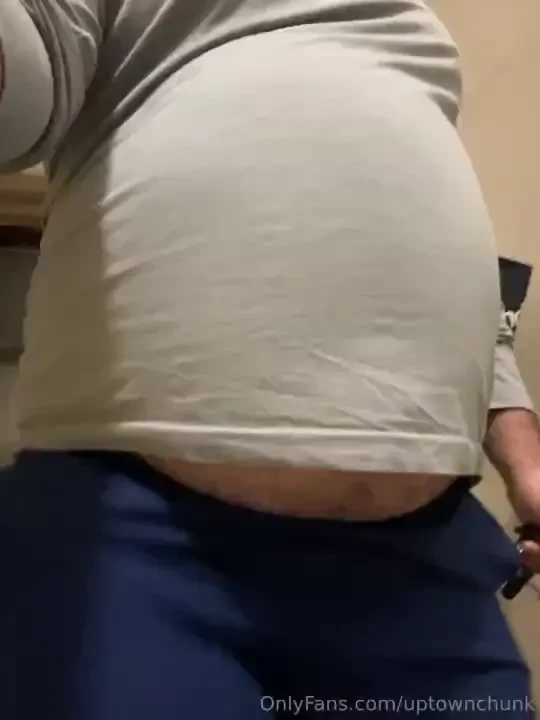 Fan request walking around in a tight shirt with a full belly and the 