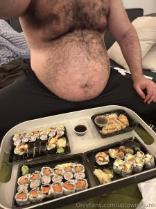 A fattening evening with sushi chugging and jerking part 1