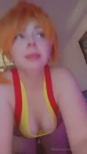 Misty from pok mon playing with her pussy she almost caught a load in part 1