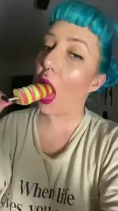 Licking and sucking a delicious icy pole part 2