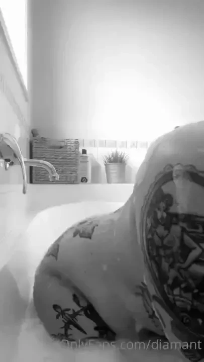 Black and white bath time fun 