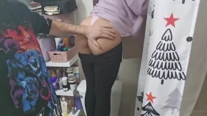 She thought she could reach up high in the medicine cabinet without me