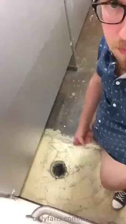 Rubbing another one out in a public bathroom 