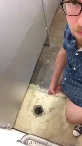 Rubbing another one out in a public bathroom