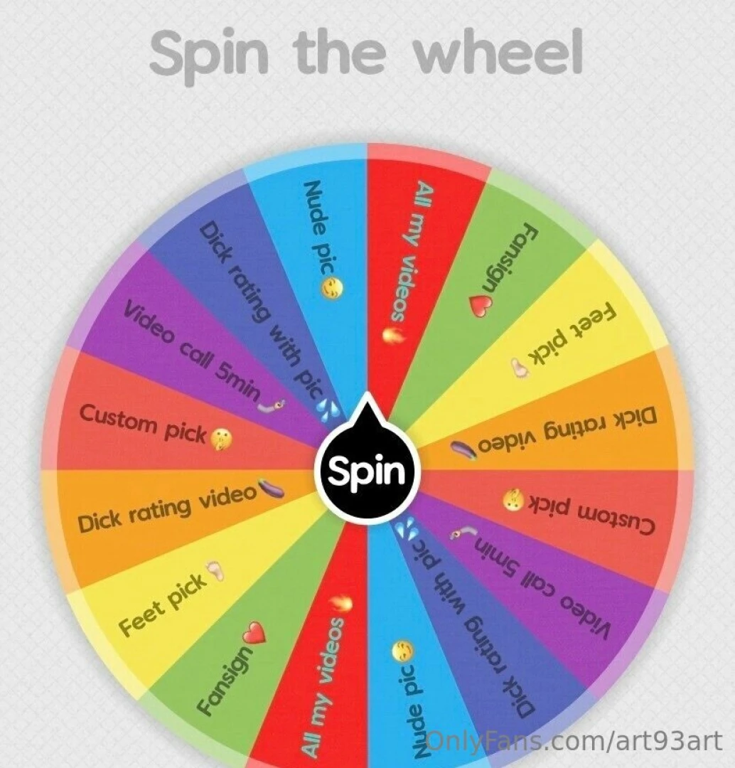 Spin the wheel with me baby wanna spice things up tip me to spin the 