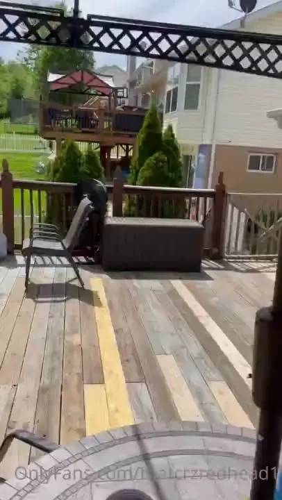 I squirt big on my deck while getting fingered so hot please like all 