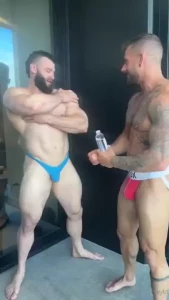 Who doesn t love to see 2 guys oil up flex and show off we could of