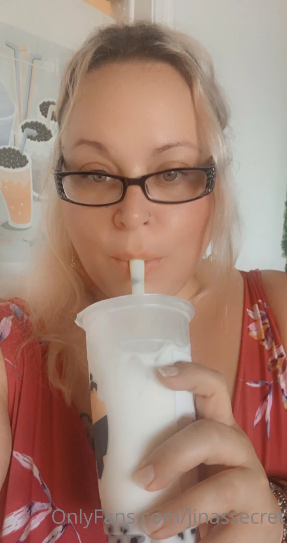 Out and about had to stop for my favorite coconut milk tea with boba 