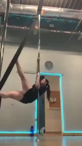 Tried out a new class that combines pole dance and aerial silks i am