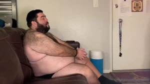 Part 1 of sloppybear600 being tied up and being fed 12 tacos he looks