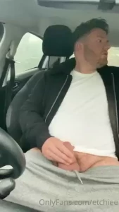 Wank and cum in car park
