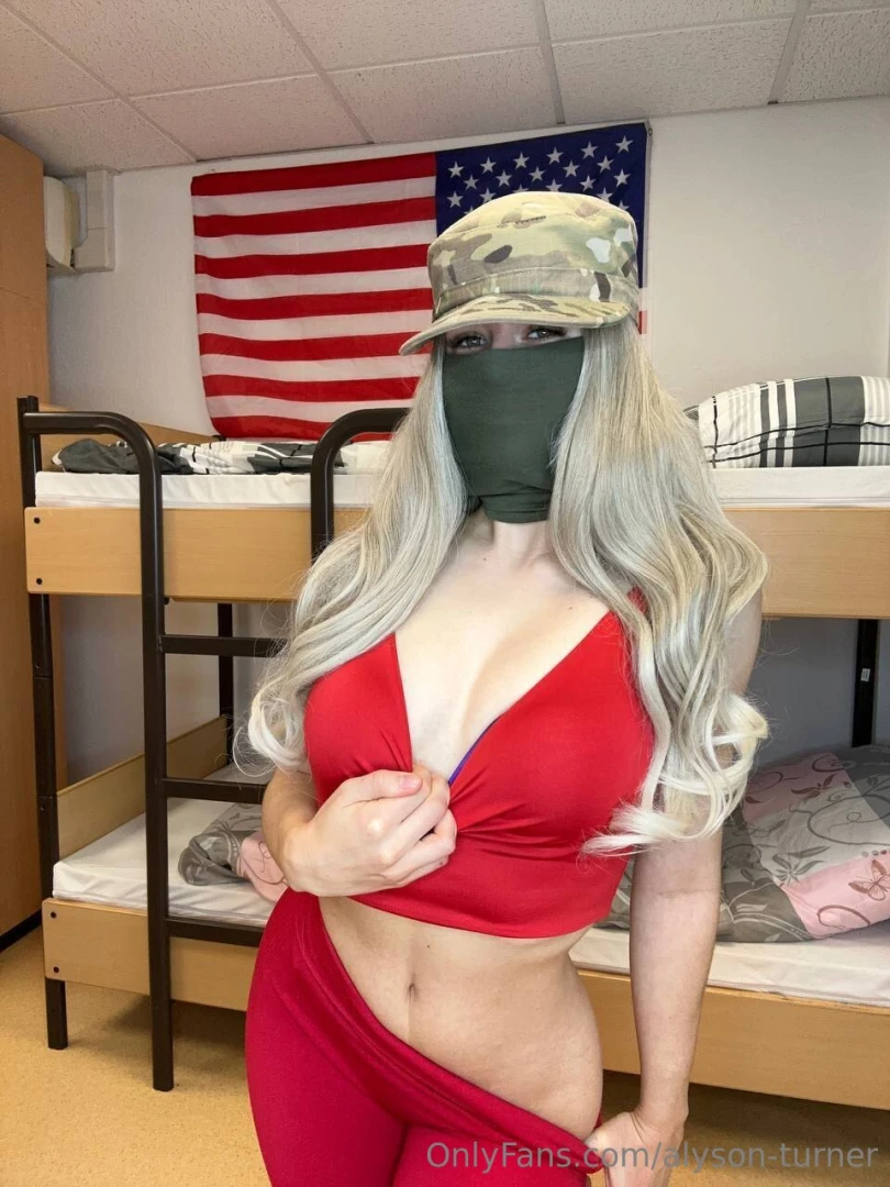 Alyson is being sporty in the barracks again today by the way the last part 2 