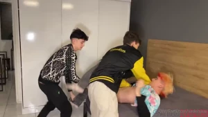 Cute punk captured bound gagged tickled and spanked