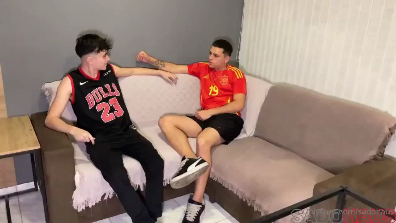 Naughty boys are disciplined through tickling and bondage 