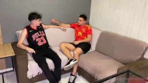 Naughty boys are disciplined through tickling and bondage