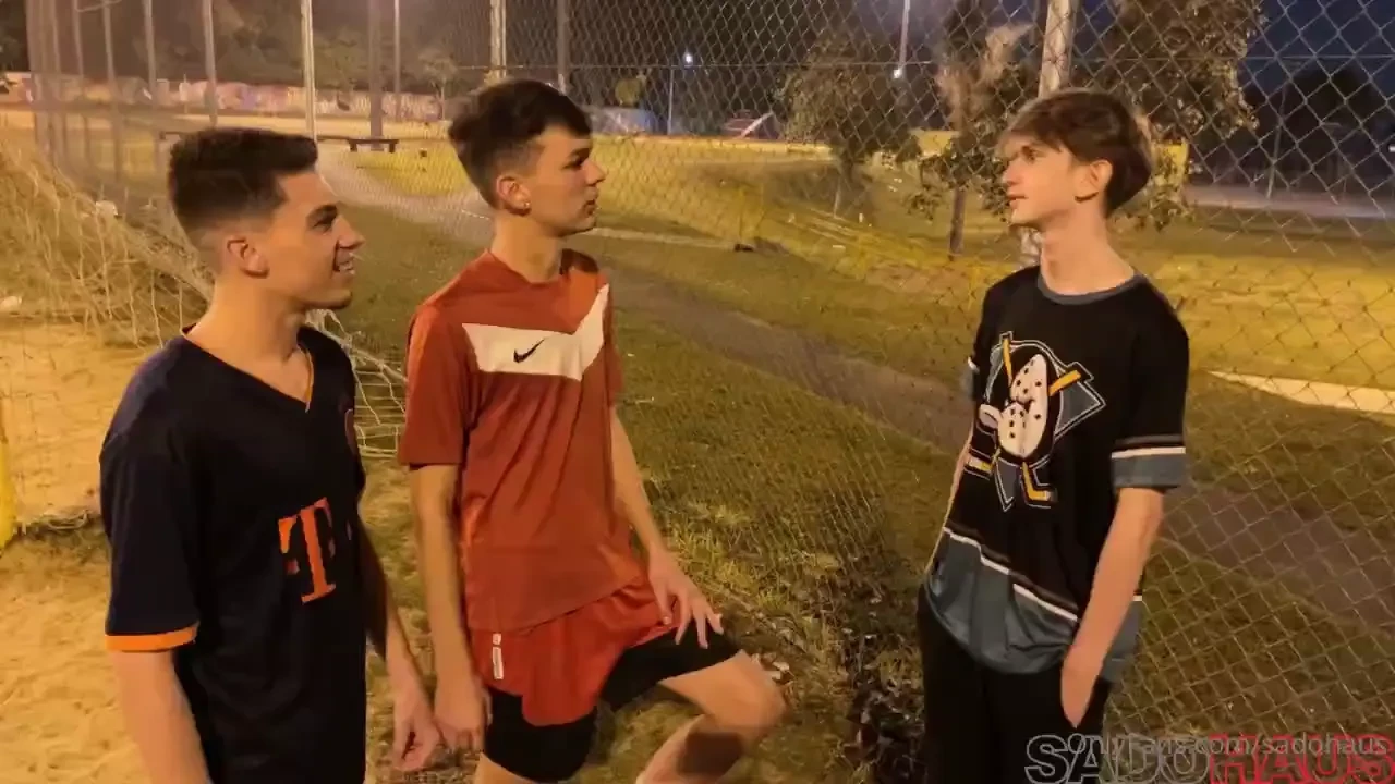 Tickle maniac lures two football players into a bondage trap 