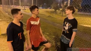 Tickle maniac lures two football players into a bondage trap