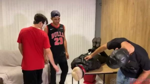 Jesse and kian use newbie twink jacob as their leather slave
