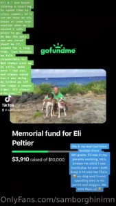 Https gofund me 968647a6 about a week ago eli passed away he s the 3rd part 2