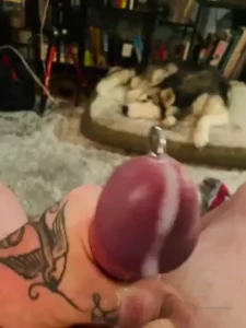 My first cumshot after putting my pa back in he was a little sensitive