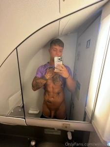 Who would join me in the plane bathroom