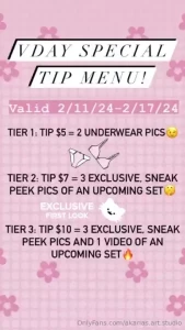 Valentines special it will start sunday and ends saturday you can tip