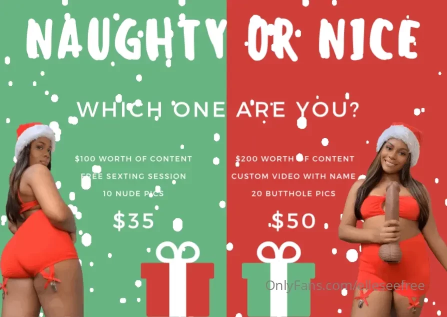 Have you been naughty or nice this year tip for your choice and then 